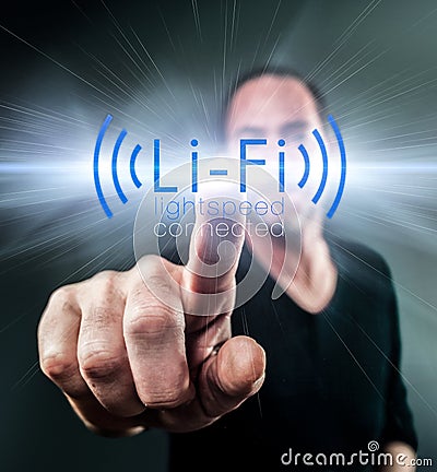 Li-Fi High Speed Wireless connection Stock Photo