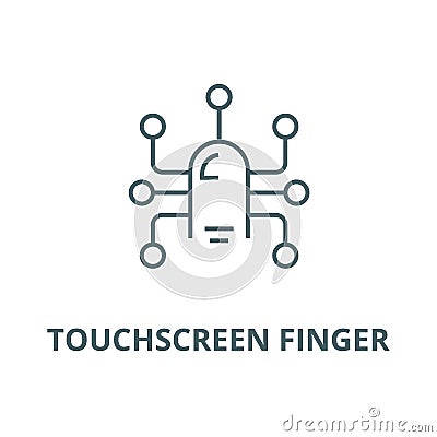 Touchscreen finger, future technology vector line icon, linear concept, outline sign, symbol Vector Illustration