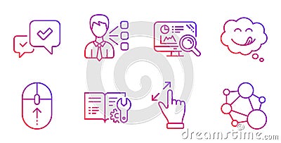 Touchscreen gesture, Engineering documentation and Third party icons set. Vector Vector Illustration