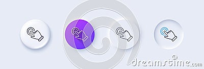 Touchscreen gesture line icon. Click hand sign. Push action. Line icons. Vector Vector Illustration