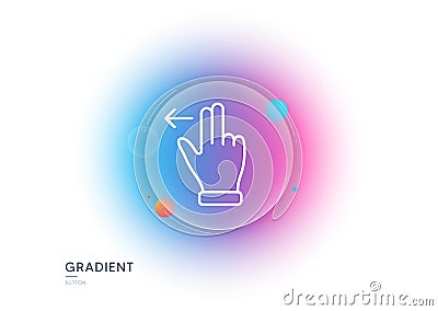 Touchscreen gesture line icon. Slide left arrow sign. Swipe action. Gradient blur button. Vector Vector Illustration