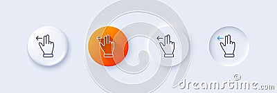 Touchscreen gesture line icon. Slide left arrow sign. Swipe action. Line icons. Vector Vector Illustration