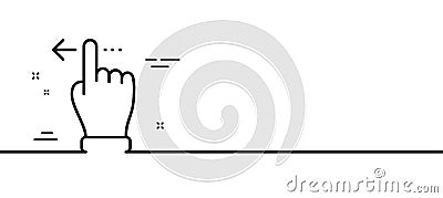 Touchscreen gesture line icon. Slide left arrow sign. Swipe action. Minimal line pattern banner. Vector Vector Illustration