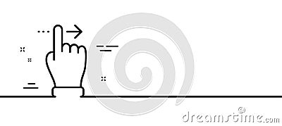 Touchscreen gesture line icon. Slide right arrow sign. Swipe action. Minimal line pattern banner. Vector Vector Illustration