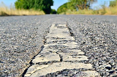 Tough, hard asphalt road, as a way of civilization Stock Photo