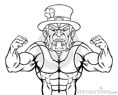 Leprechaun Sports Mascot Cartoon Character Vector Illustration