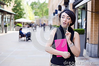 Toughtful girl Stock Photo