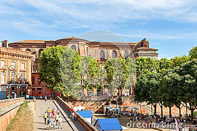 View of the round side facade of the Basilica of Notre-Dame de la Daurade Editorial Stock Photo