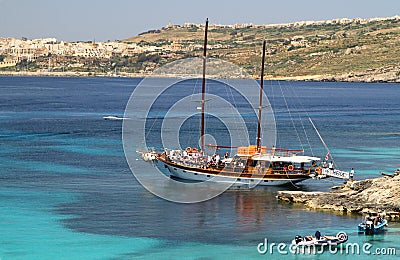 Tour boat in Malta Editorial Stock Photo