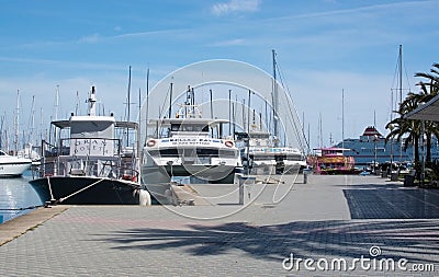 Tour boats ready Editorial Stock Photo