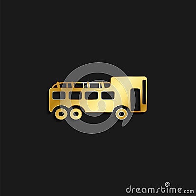 Tour, bus, icon gold icon. Vector illustration of golden style Cartoon Illustration