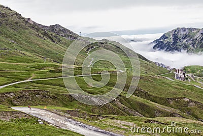 Tour de France Road around the Col du Tourmalet, France Stock Photo