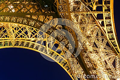 Tour Eiffel at night Editorial Stock Photo
