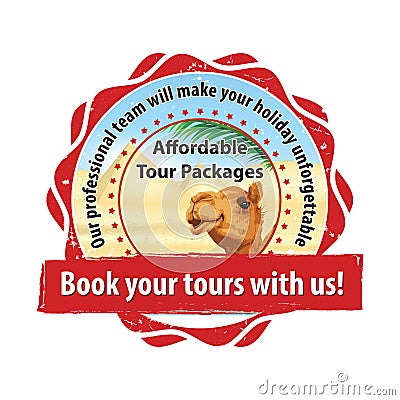 Tour packages. Book your tours with us. Egypt trip holiday offer Vector Illustration