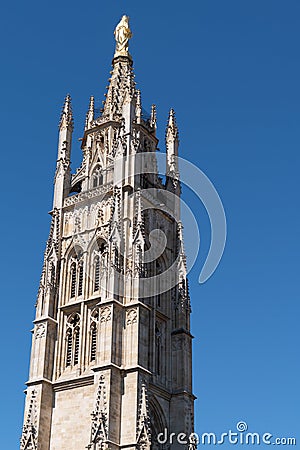 Tour Pey Berland tower square next to Cathedrale Saint-Andre Bordeaux Stock Photo