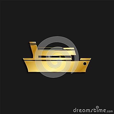 Tour, ship, icon gold icon. Vector illustration of golden style Cartoon Illustration