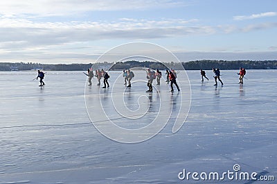 Tour skater group at high speed Editorial Stock Photo