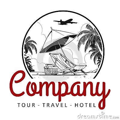 Tour travel hotel logo brand Vector Illustration