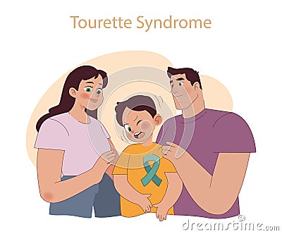 Tourette Syndrome concept. Vector Illustration