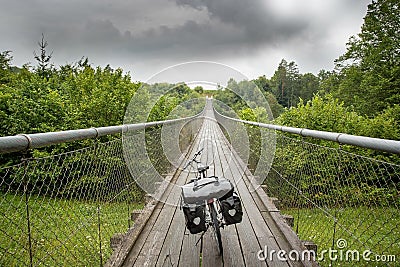 Touring bike on a bridge in Austria Stock Photo