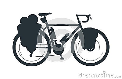 Touring bike vector silhouette illustration Vector Illustration