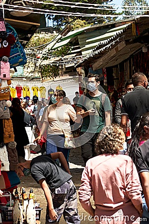 Tourist couple in south american artisan market Editorial Stock Photo