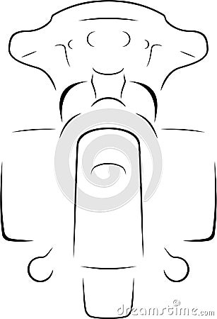 Touring motorcycle back view silhouette Vector Illustration