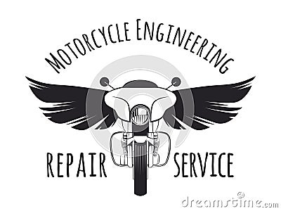 Touring motorcycle emblem Vector Illustration