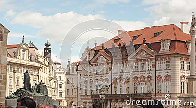Touring old town you see many decorative buildings in Old Town, Prague, Czech Republic. Editorial Stock Photo