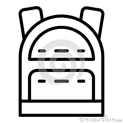 Tourism backpack icon, outline style Vector Illustration