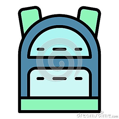 Tourism backpack icon color outline vector Vector Illustration