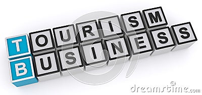 Tourism business word block Stock Photo