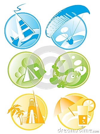 Tourism button Vector Illustration