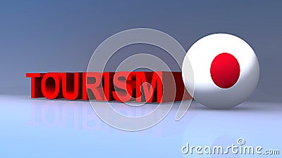 Tourism with japan flag on blue Stock Photo