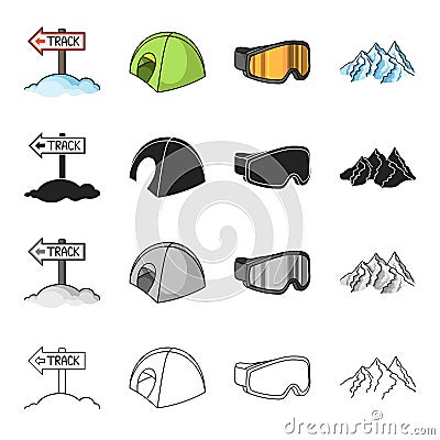 Tourism, recreation, entertainment and other web icon in cartoon style.Hobbies, mountaineering, sport icons in set Vector Illustration