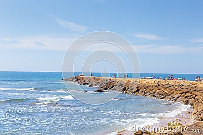 Tourism in spain. View of beach in Rota, Cadiz, Spain. Stock Photo