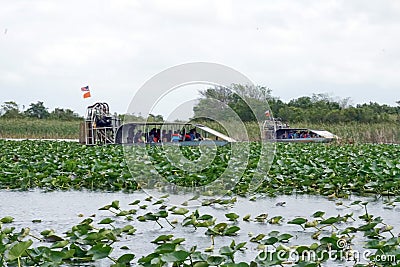 Airboats in Everglades National Park, South Florida Editorial Stock Photo