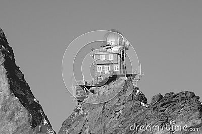 Tourist attraction: Jungfraujoch peak observatory and weather station Editorial Stock Photo