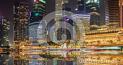 tourist attractions in the city park of Singapore, Asia business concept image, panoramic modern cityscape building in Singapore. Stock Photo