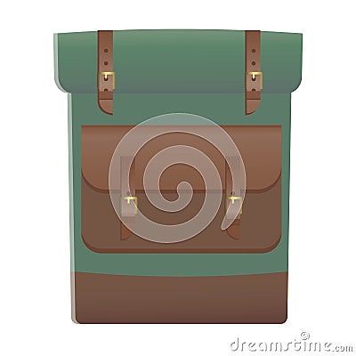 Tourist backpack in cartoon style Stock Photo