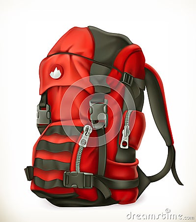 Tourist backpack, vector icon Vector Illustration