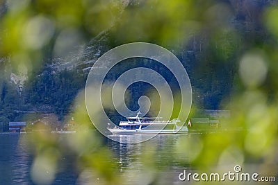 Boat on lake hallstÃ¤tter see Editorial Stock Photo