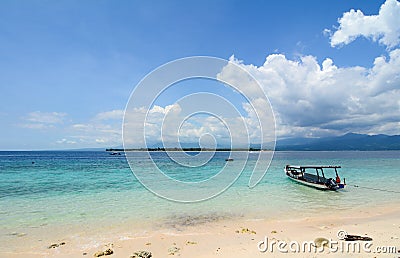 Tourist boat on the sea in Lombok, Indonesia Editorial Stock Photo