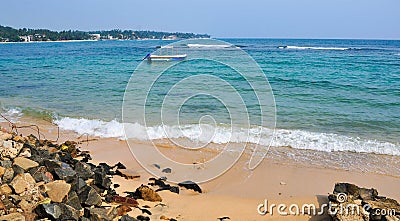 Beach in Hikkaduwa, Sri Lanka Stock Photo