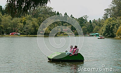 Tourist boating at kodaikanal lake. Editorial Stock Photo