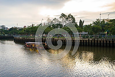 Tourist boats moving on the Nhieu Loc canal Editorial Stock Photo