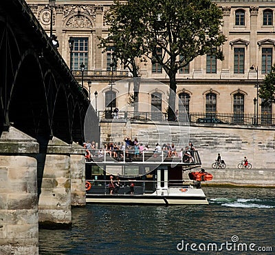 Tourist boattrip Seine Editorial Stock Photo
