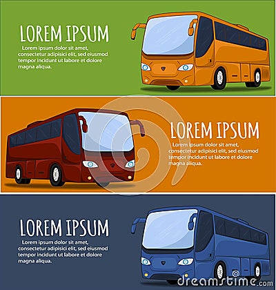 Tourist Bus Banner Vector Illustration