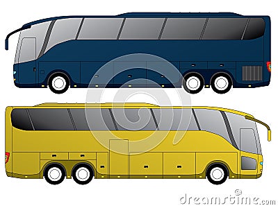 Tourist bus design with double axle Vector Illustration