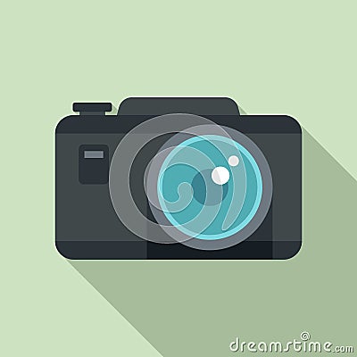 Tourist camera icon, flat style Vector Illustration